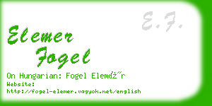 elemer fogel business card